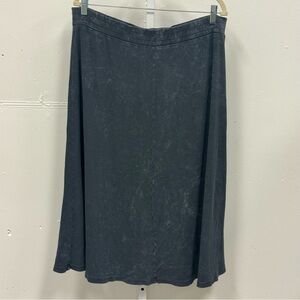 Pure Acid Wash Minimalist Ribbed A-line‎ Charcoal A-Line Midi Skirt Gray Sz 14